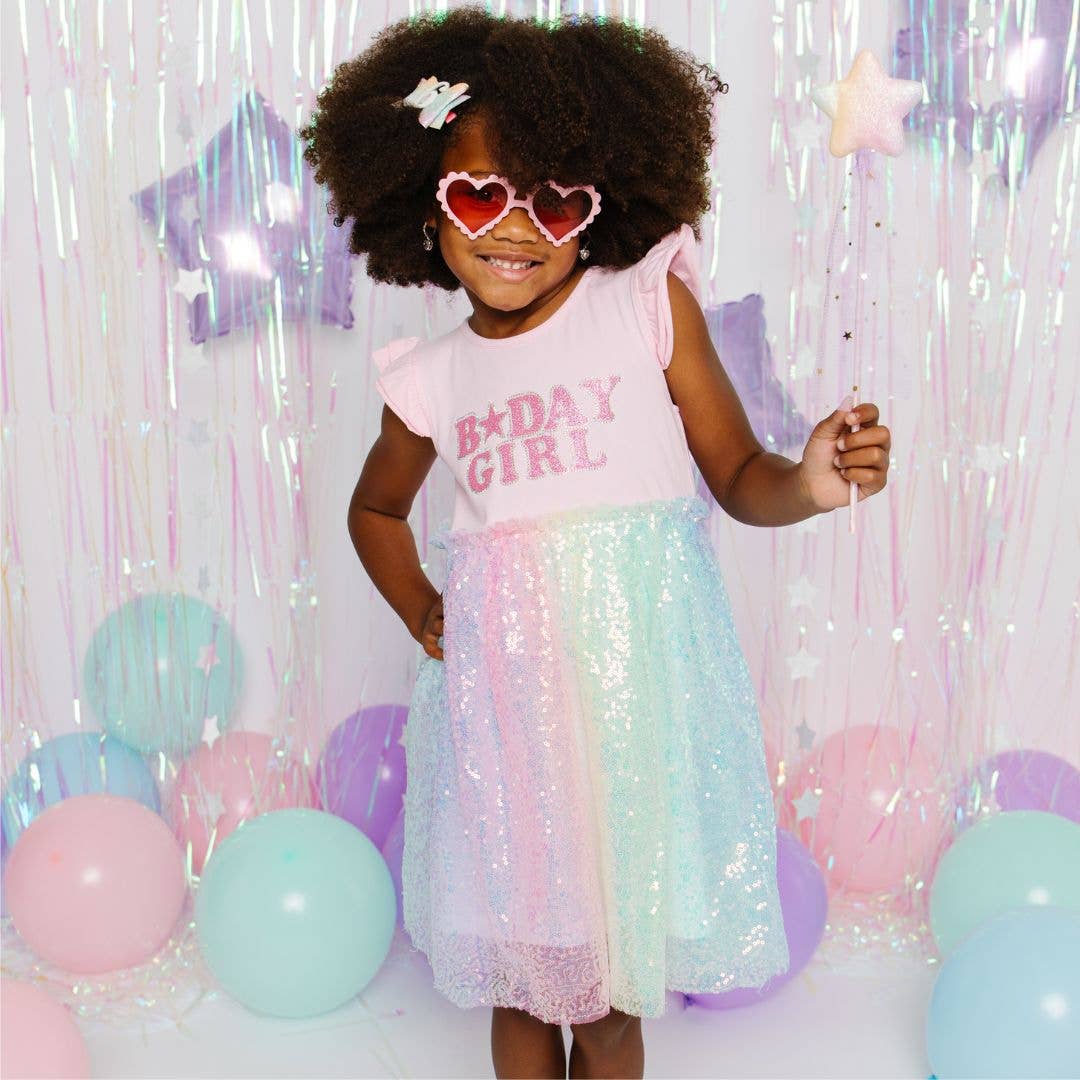 3t birthday dress Kids Pink Elsa Dress Summer Party Dress Birthday Dress Up for Girls 3T –  Sun Baby main image 1